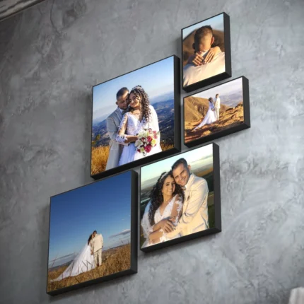 COMPOSIÇÃO ANTÚRIO - 5 WOOD BOX - MOLDURA FILET - PERSONALIZADO